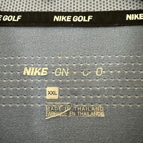 Nike Zonal Cooling Polo Shirt Men 2XL Blue Striped Short Sleeve Performance Golf - Picture 2 of 7